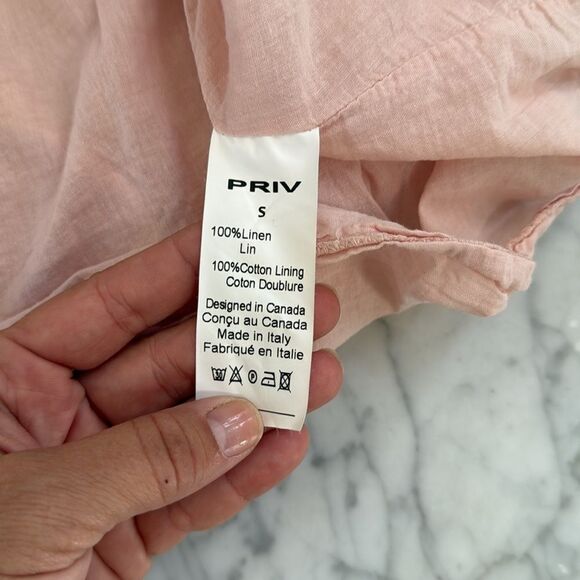 PRIV x Jillian Harris Hampton Linen Dress In Light Pink Size Small - Picture 8 of 10